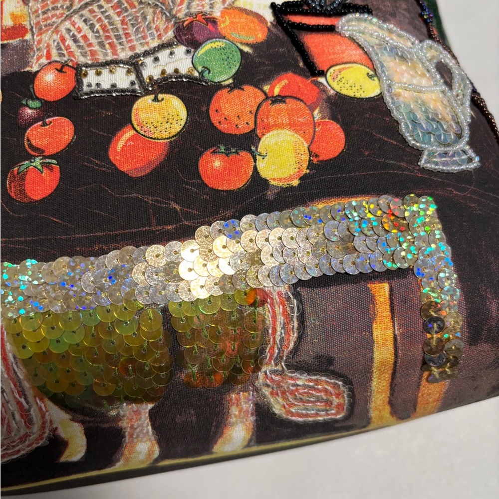 Artistic Multicolor Tote Bag Sequins Beaded Colorful - Picture 10 of 16